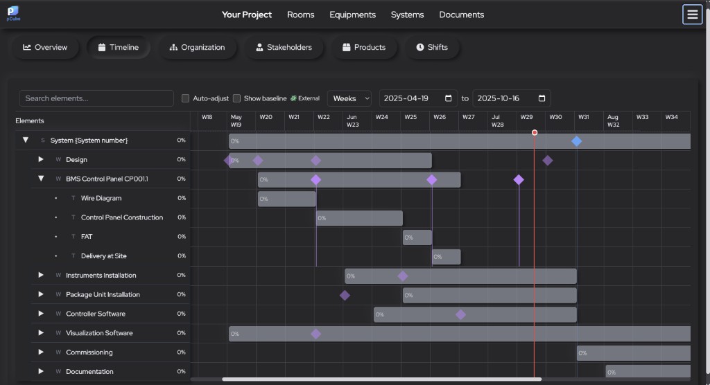 p-cube Project Timeline